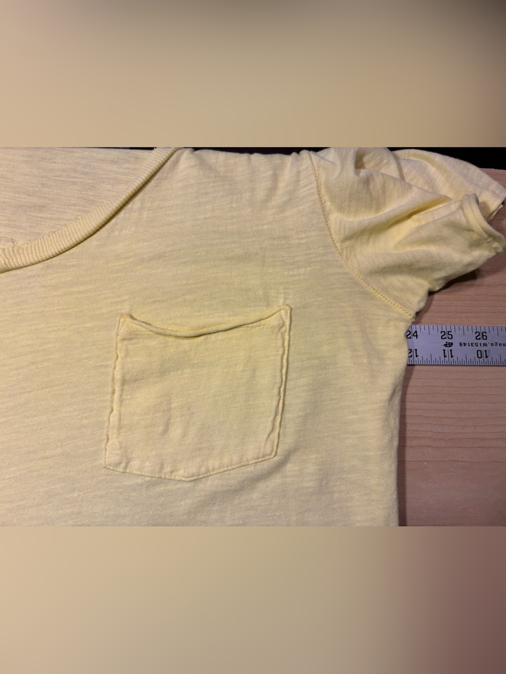 We The Free Deep V Neck Oversized Pocket Tee Light Yellow Large - Picture 5 of 11